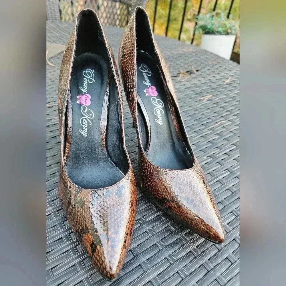Penny Loves Kenny Python Pointed Toe Stiletto Hee… - image 2
